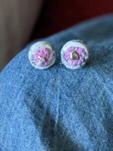 Fimo Ohrringe graurosa, Juni21