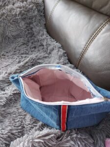 Kulturbeutel Jeans Innenfutter